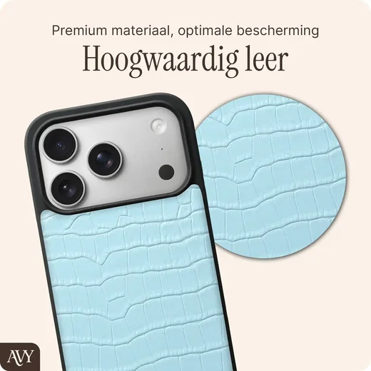 AVY Apple  iPhone 18 Pro - Essential Kit - Croco Blauw - Long Leather afbeelding 10
