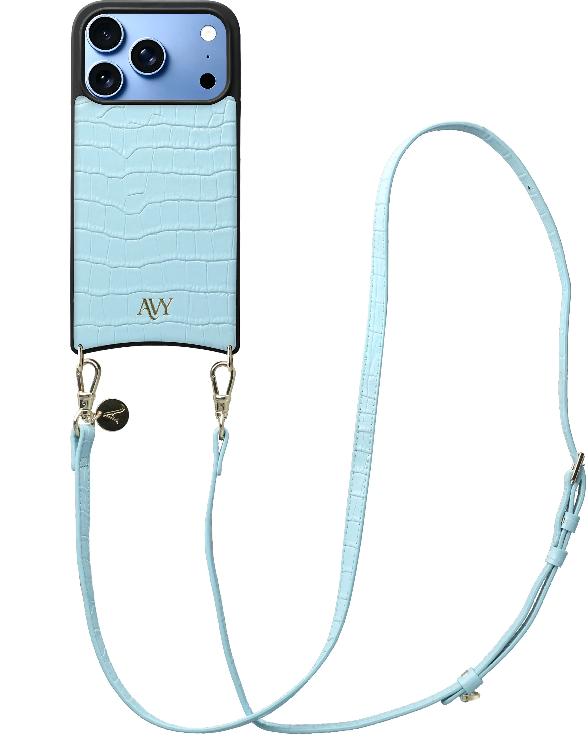 AVY Apple  iPhone 18 Pro - Essential Kit - Croco Blauw - Long Leather afbeelding 1