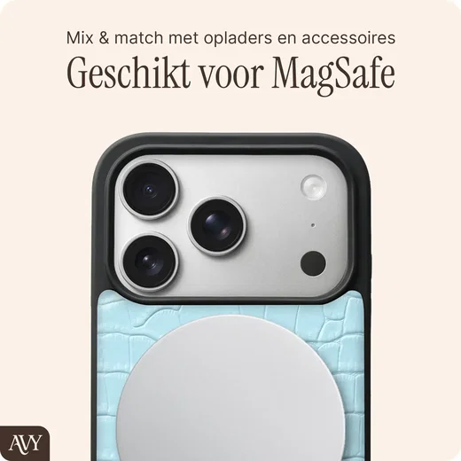 AVY Apple  iPhone 18 Pro - Essential Kit - Croco Blauw - Long Leather afbeelding 6