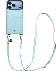 AVY Apple iPhone 18 Pro Max - Essential Kit - Croco Blauw - Long Leather afbeelding