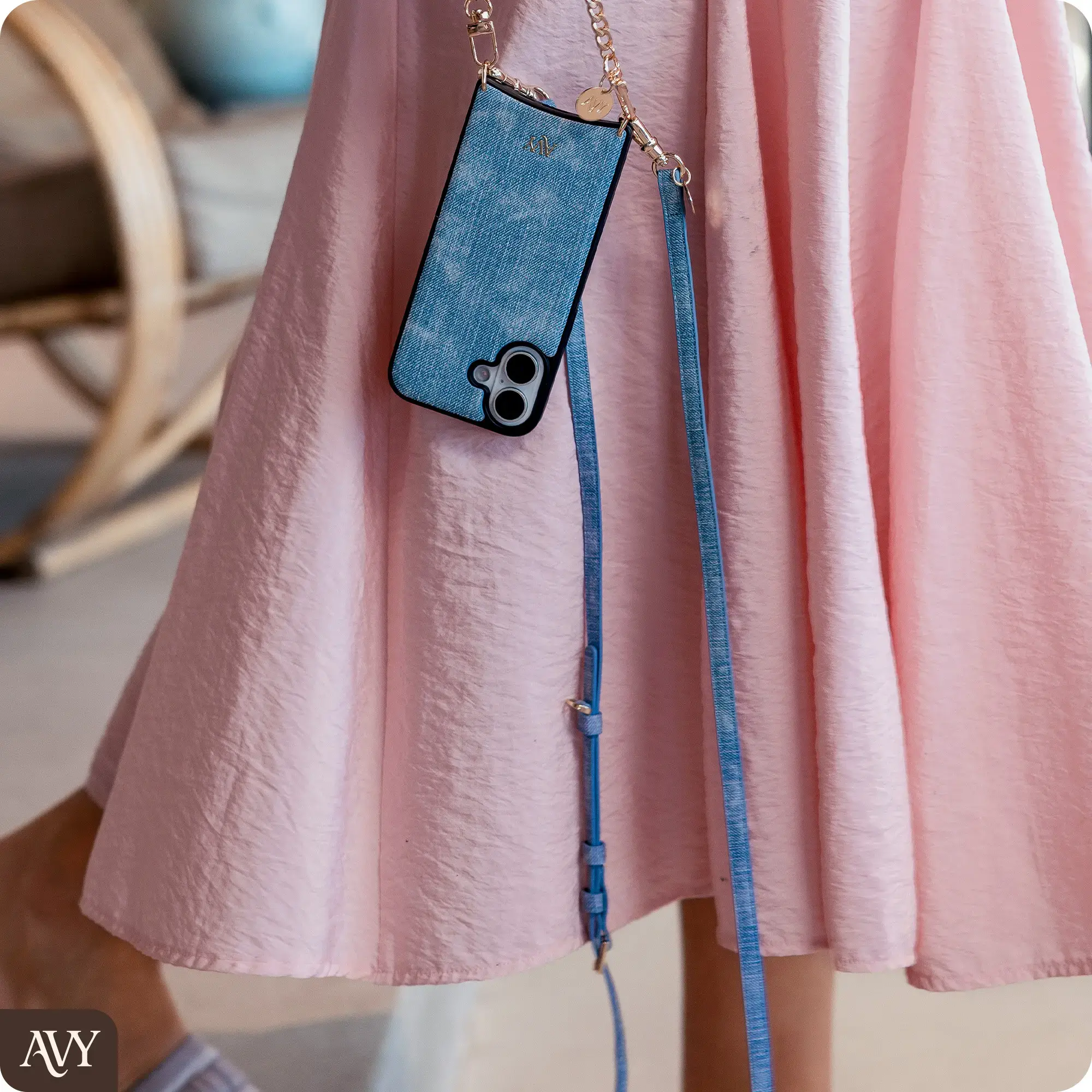 AVY Apple iPhone 18 Pro Max - Essential Kit - Denim - Long Leather afbeelding 13