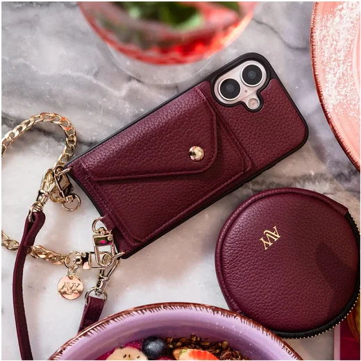 AVY Apple iPhone 18 Pro - Styled Kit - Burgundy - Long Leather afbeelding 11