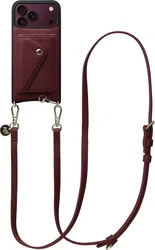 AVY Apple iPhone 18 Pro Max - Styled Kit - Burgundy - Long Leather afbeelding