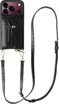 AVY Apple iPhone 18 Pro - Styled Kit - Croco Zwart - Long Leather