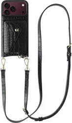 AVY Apple iPhone 18 Pro Max - Styled Kit - Croco Zwart - Long Leather afbeelding