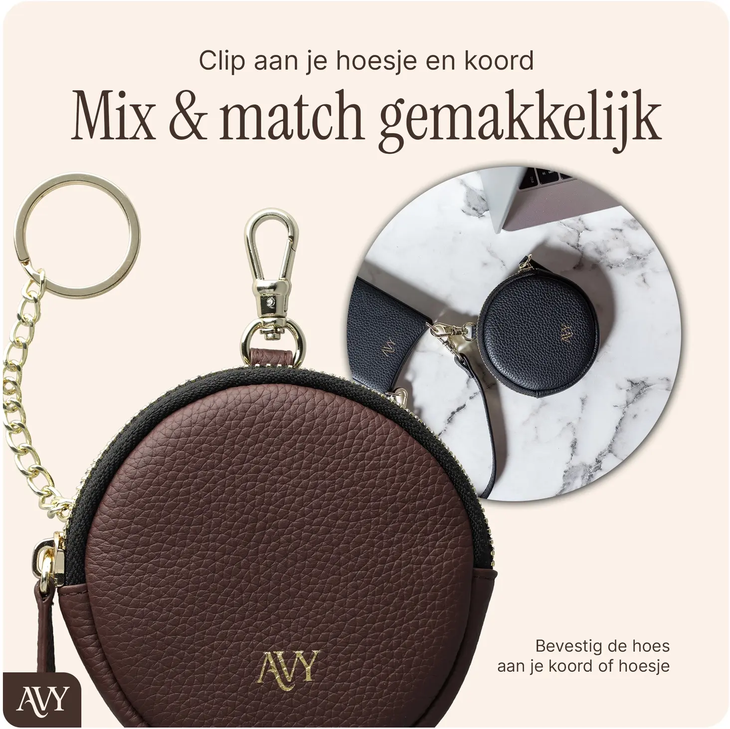 AVY Apple iPhone 18 Pro Max - Luxury Kit - Chocolate - Long Leather afbeelding 11