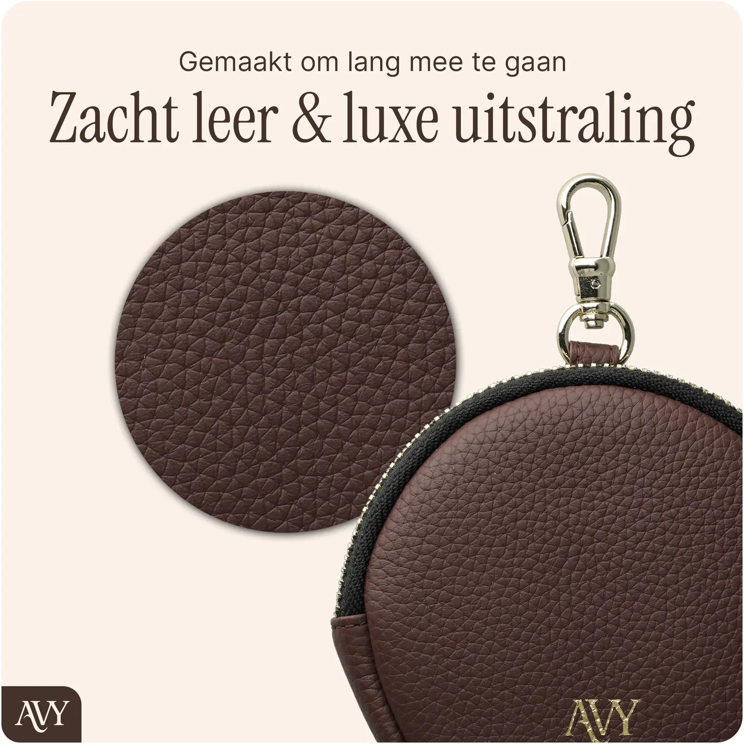 AVY Apple iPhone 18 Pro Max - Luxury Kit - Chocolate - Long Leather afbeelding 13