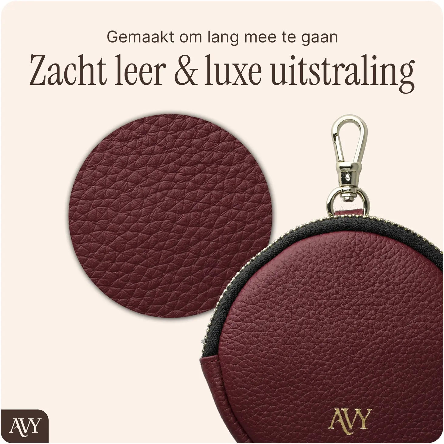 AVY Apple iPhone 18 Pro Max - Luxury Kit - Burgundy - Long Leather afbeelding 12