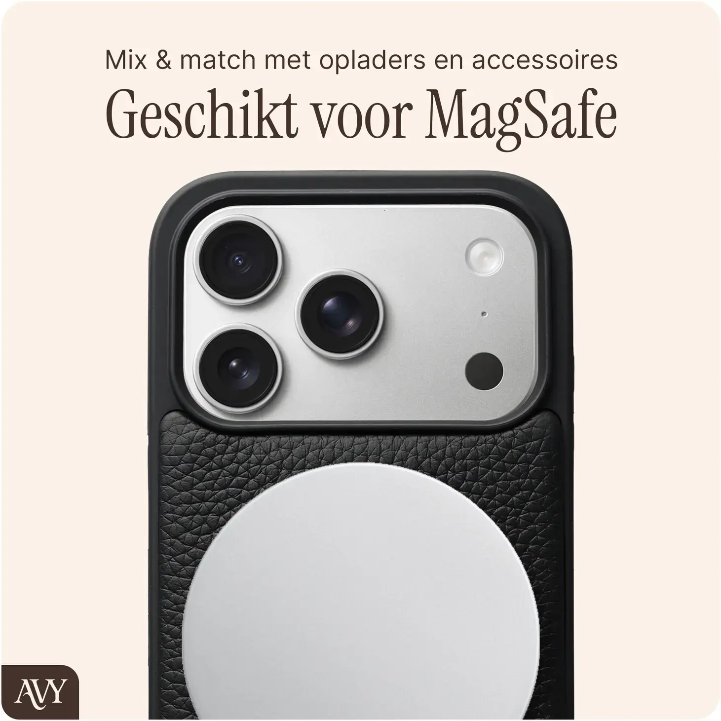 AVY Apple iPhone 18 Pro - Luxury Kit - Zwart - Leather Set afbeelding 7