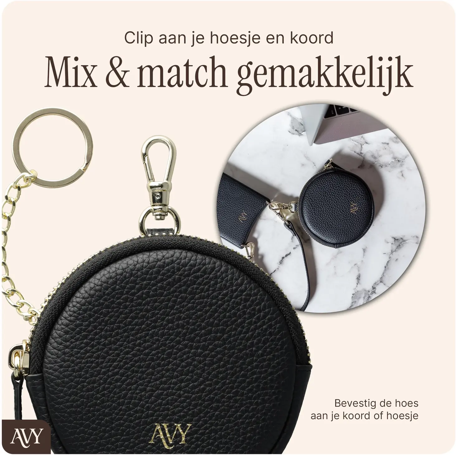 AVY Apple iPhone 18 Pro Max - Statement Kit - Zwart - Long Leather afbeelding 15