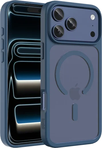 Buddi Frost Apple iPhone 17 Pro Max Hoesje MagSafe Back Cover Matte Donker Blauw afbeelding 1