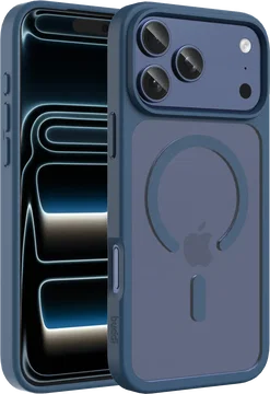 Buddi Frost Apple iPhone 17 Pro Max Hoesje MagSafe Back Cover Matte Donker Blauw