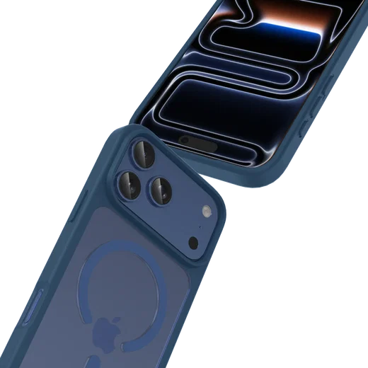 Buddi Frost Apple iPhone 17 Pro Max Hoesje MagSafe Back Cover Matte Donker Blauw afbeelding 6