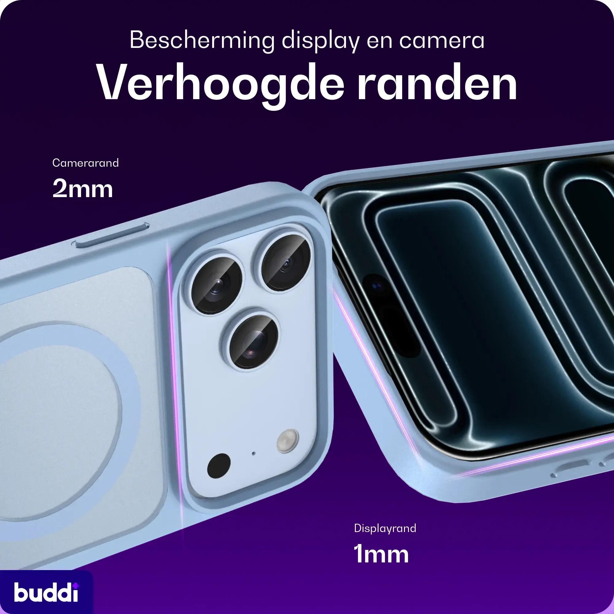 Buddi Frost Apple iPhone 17 Pro Max Hoesje MagSafe Back Cover Matte Licht Blauw afbeelding 4