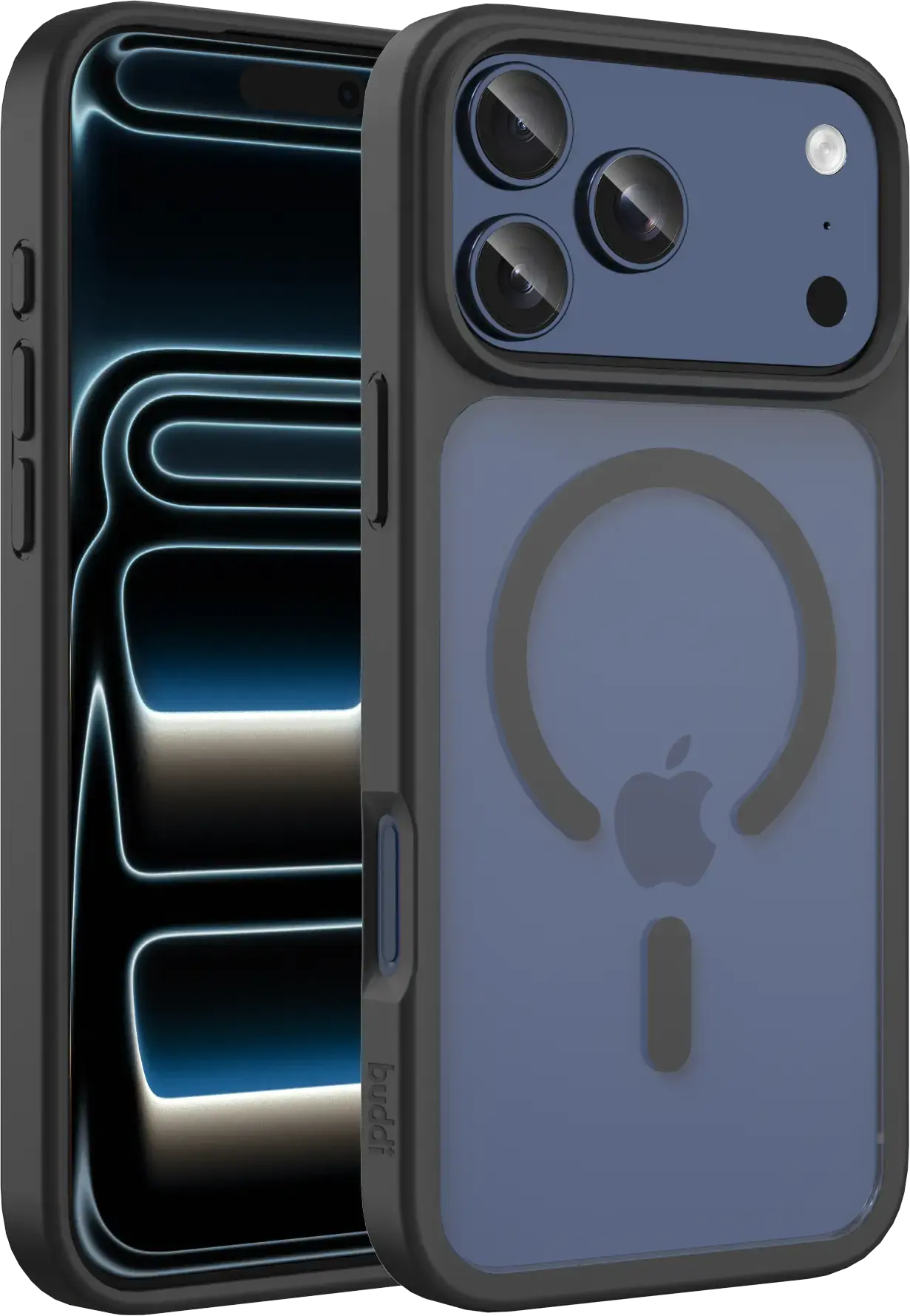 Buddi Frost Apple iPhone 17 Pro Max Hoesje MagSafe Back Cover Matte Zwart afbeelding 1