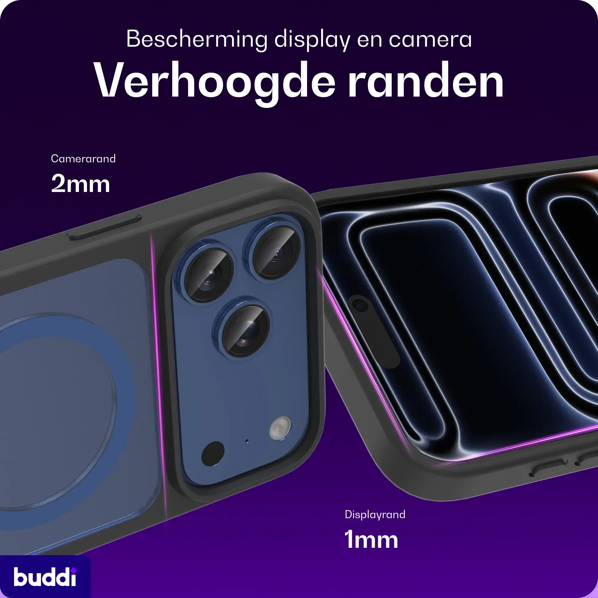 Buddi Frost Apple iPhone 17 Pro Max Hoesje MagSafe Back Cover Matte Zwart afbeelding 4