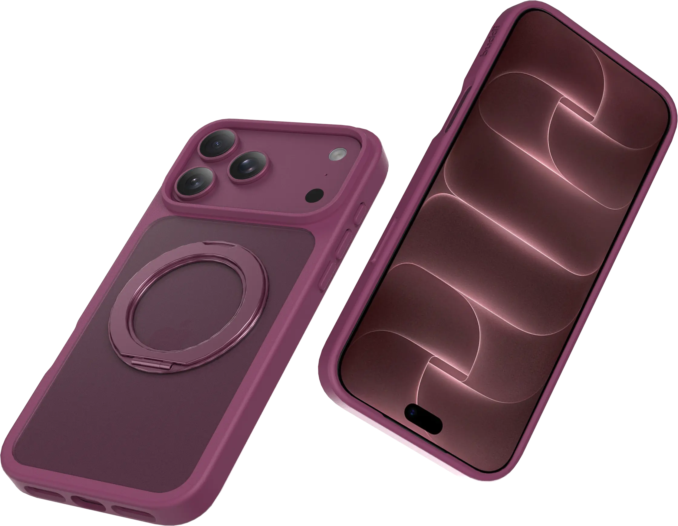 Buddi Frost Apple iPhone 17 Pro Max Hoesje MagSafe Ring Stand Matte Cherry afbeelding 12