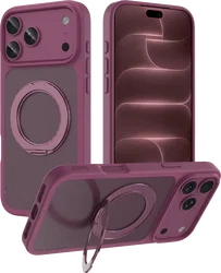 Buddi Frost Apple iPhone 17 Pro Max Hoesje MagSafe Ring Stand Matte Cherry afbeelding