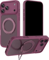 Buddi Frost Apple iPhone 17 Pro Max Hoesje MagSafe Ring Stand Matte Cherry afbeelding
