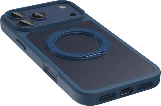 Buddi Frost Apple iPhone 17 Pro Max Hoesje MagSafe Ring Stand Matte Donker Blauw afbeelding 7