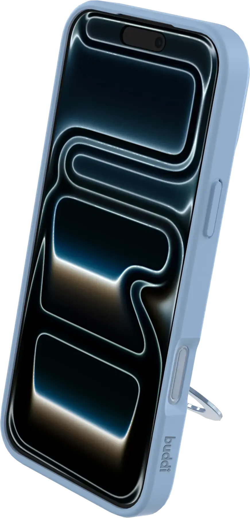 Buddi Frost Apple iPhone 17 Pro Max Hoesje MagSafe Ring Stand Matte Licht Blauw afbeelding 6