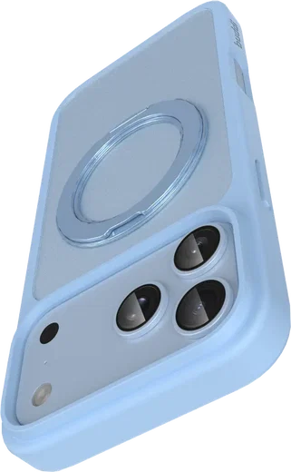 Buddi Frost Apple iPhone 17 Pro Max Hoesje MagSafe Ring Stand Matte Licht Blauw afbeelding 9