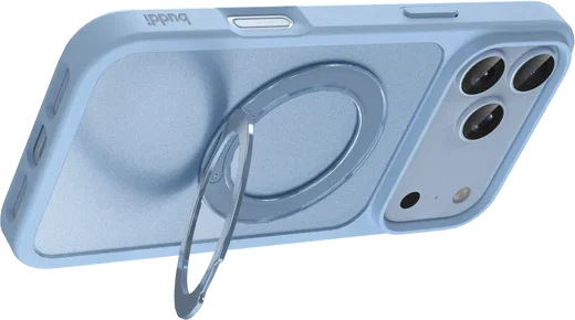 Buddi Frost Apple iPhone 17 Pro Max Hoesje MagSafe Ring Stand Matte Licht Blauw afbeelding 8