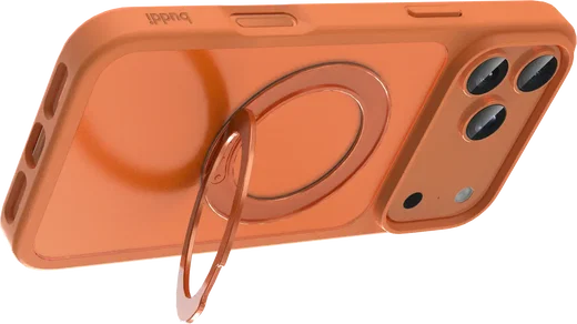 Buddi Frost Apple iPhone 17 Pro Max Hoesje MagSafe Ring Stand Matte Oranje afbeelding 8
