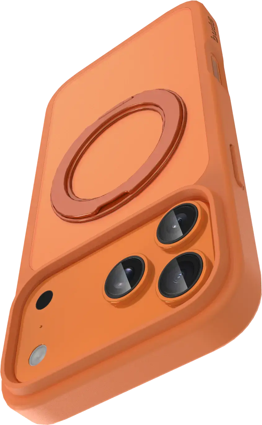 Buddi Frost Apple iPhone 17 Pro Max Hoesje MagSafe Ring Stand Matte Oranje afbeelding 9