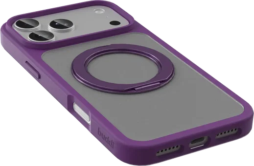 Buddi Frost Apple iPhone 17 Pro Max Hoesje MagSafe Ring Stand Matte Paars afbeelding 6