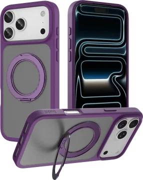 Buddi Frost Apple iPhone 17 Pro Max Hoesje MagSafe Ring Stand Matte Paars