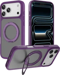 Buddi Frost Apple iPhone 17 Pro Max Hoesje MagSafe Ring Stand Matte Paars afbeelding