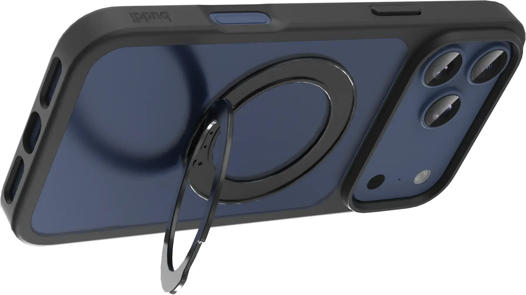 Buddi Frost Apple iPhone 17 Pro Max Hoesje MagSafe Ring Stand Matte Zwart afbeelding 8