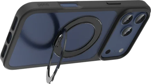Buddi Frost Apple iPhone 17 Pro Max Hoesje MagSafe Ring Stand Matte Zwart afbeelding 8