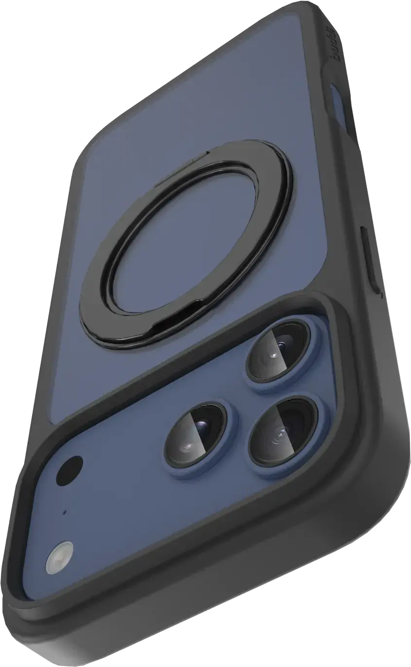 Buddi Frost Apple iPhone 17 Pro Max Hoesje MagSafe Ring Stand Matte Zwart afbeelding 9
