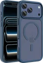 Buddi Frost Apple iPhone 17 Pro Hoesje MagSafe Back Cover Matte Donker Blauw