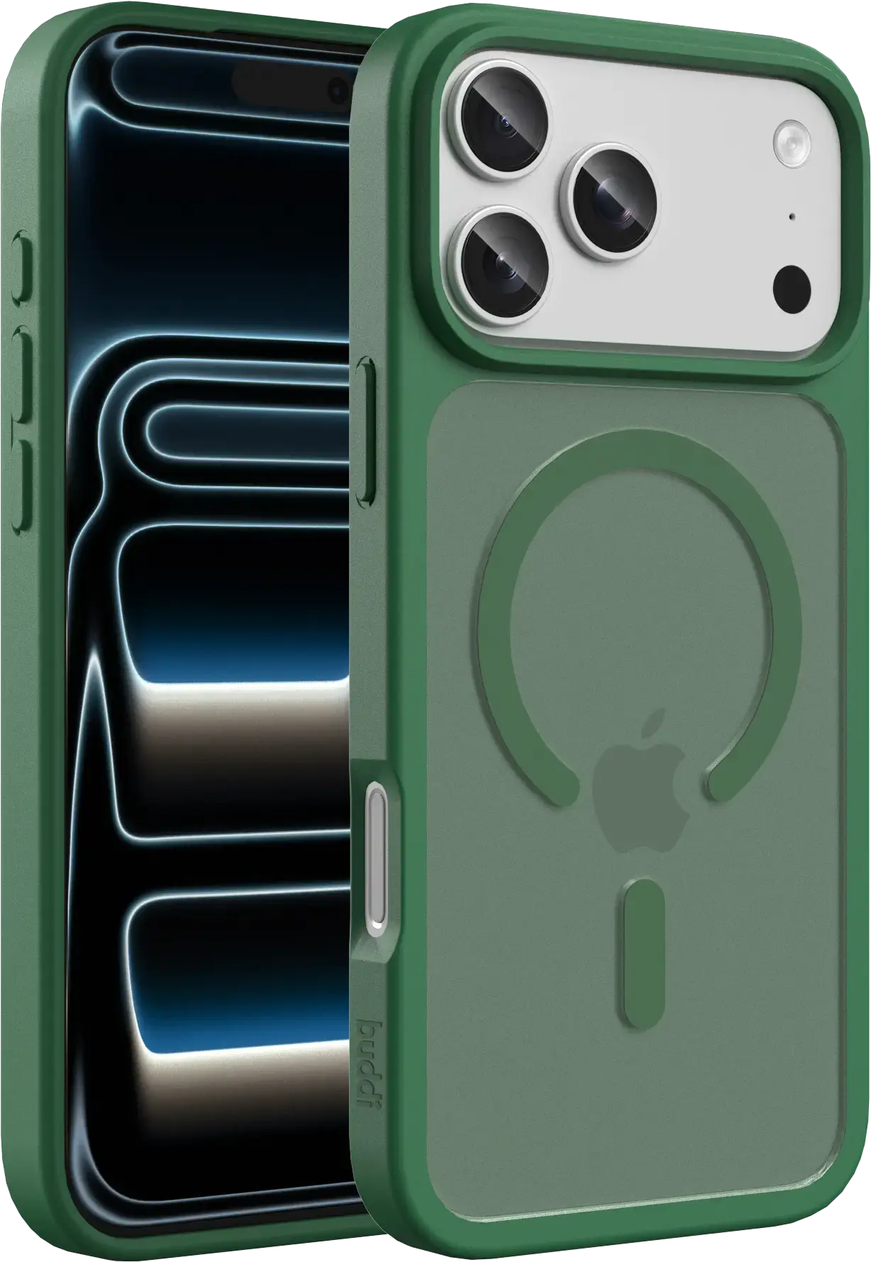 Buddi Frost Apple iPhone 17 Pro Hoesje MagSafe Back Cover Matte Groen afbeelding 1