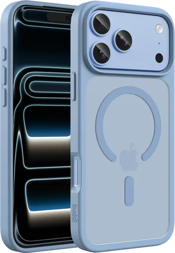 Buddi Frost Apple iPhone 17 Pro Hoesje MagSafe Back Cover Matte Licht Blauw afbeelding 1