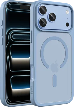 Buddi Frost Apple iPhone 17 Pro Hoesje MagSafe Back Cover Matte Licht Blauw