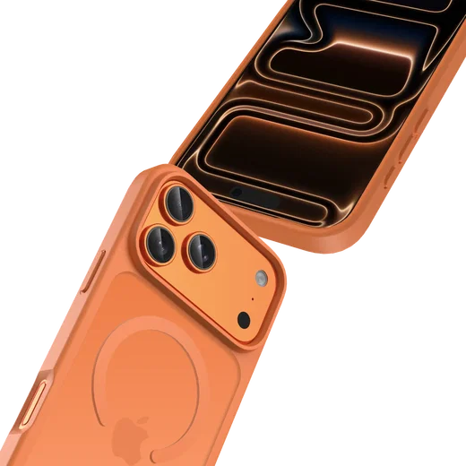 Buddi Frost Apple iPhone 17 Pro Hoesje MagSafe Back Cover Matte Oranje afbeelding 7