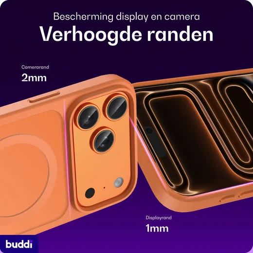 Buddi Frost Apple iPhone 17 Pro Hoesje MagSafe Back Cover Matte Oranje afbeelding 4