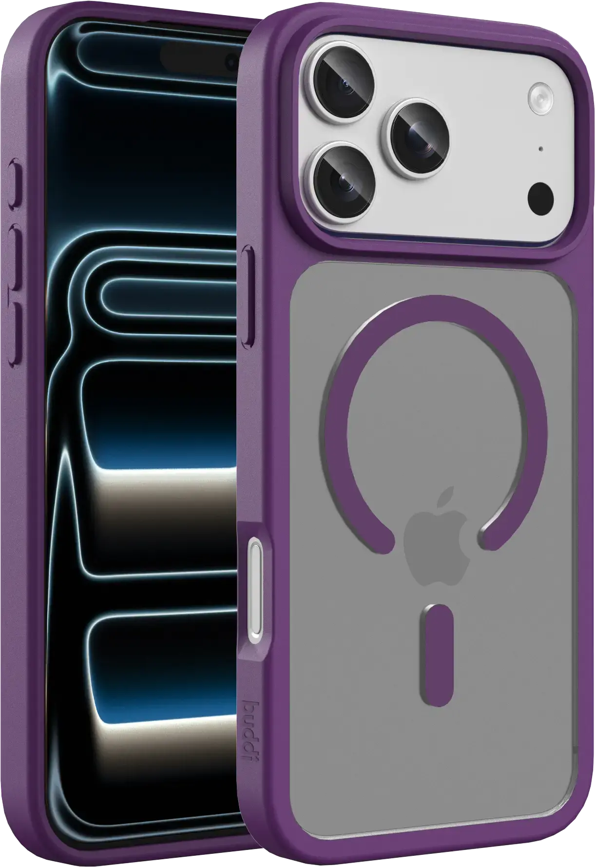 Buddi Frost Apple iPhone 17 Pro Hoesje MagSafe Back Cover Matte Paars afbeelding 1
