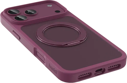 Buddi Frost Apple iPhone 17 Pro Hoesje MagSafe Ring Stand Matte Burgundy afbeelding 6