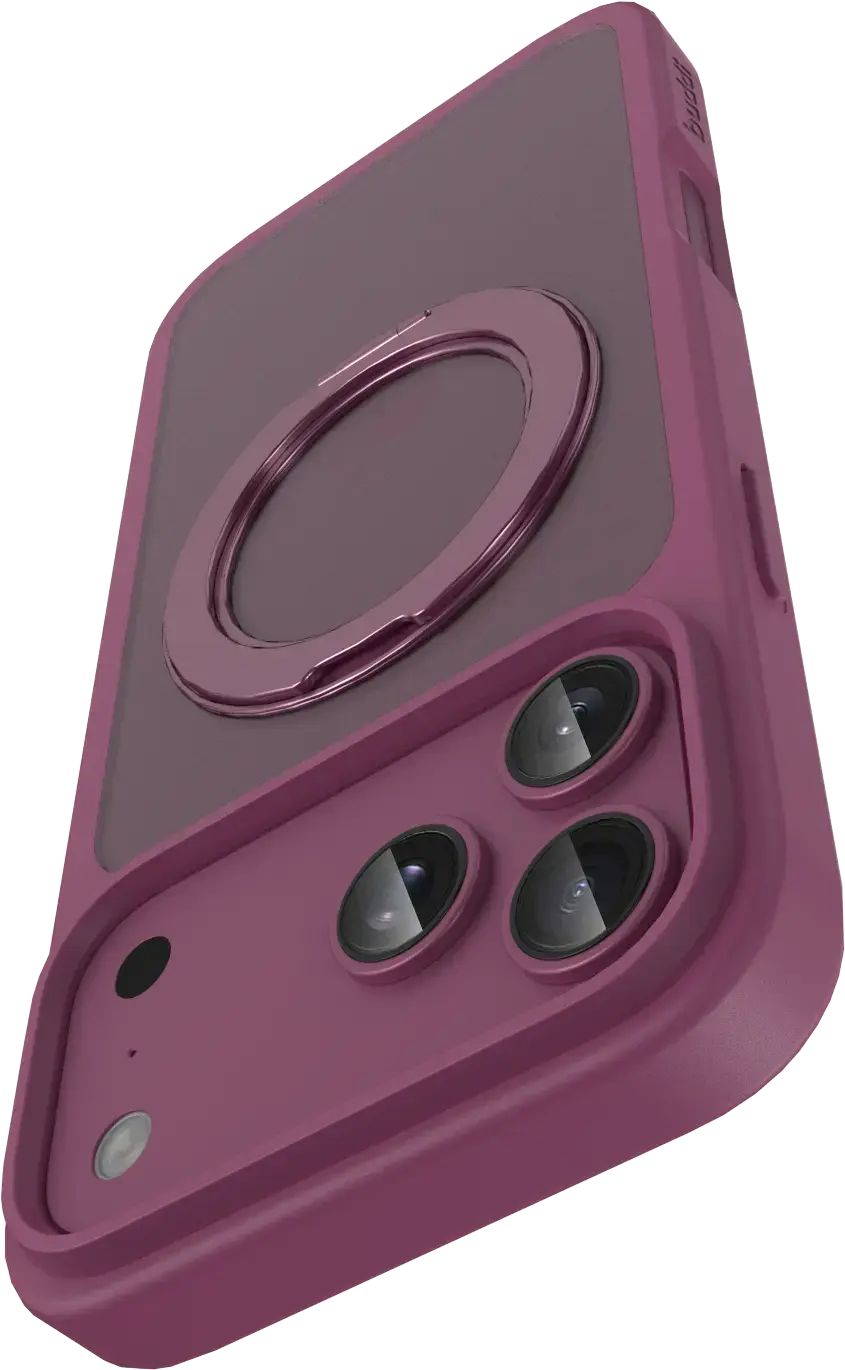 Buddi Frost Apple iPhone 17 Pro Hoesje MagSafe Ring Stand Matte Burgundy afbeelding 9
