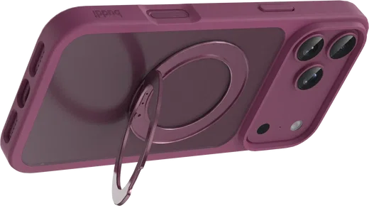 Buddi Frost Apple iPhone 17 Pro Hoesje MagSafe Ring Stand Matte Burgundy afbeelding 8