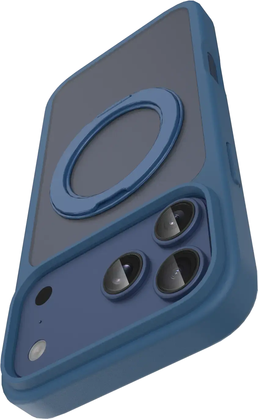 Buddi Frost Apple iPhone 17 Pro Hoesje MagSafe Ring Stand Matte Donker Blauw afbeelding 10