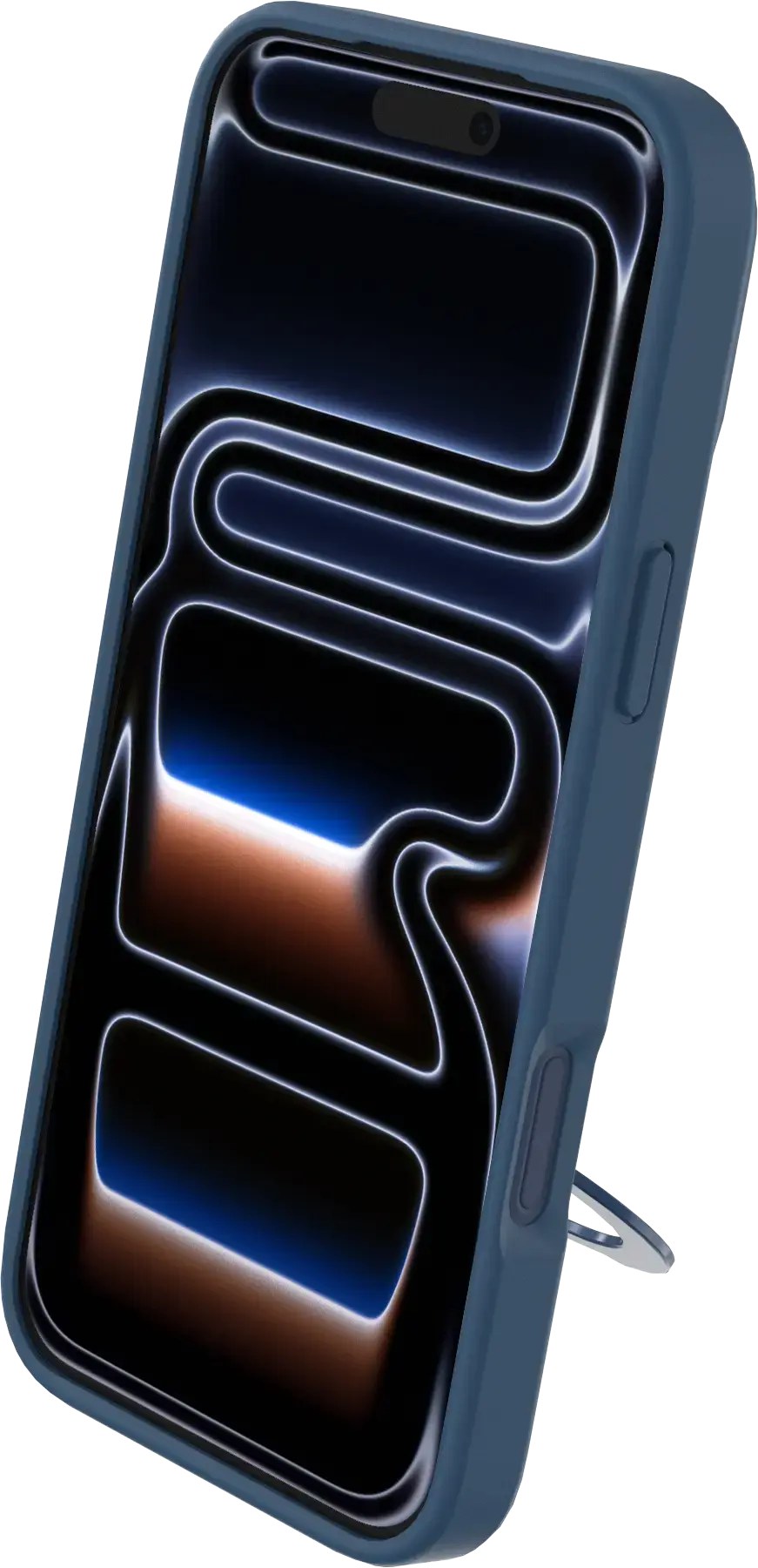 Buddi Frost Apple iPhone 17 Pro Hoesje MagSafe Ring Stand Matte Donker Blauw afbeelding 8