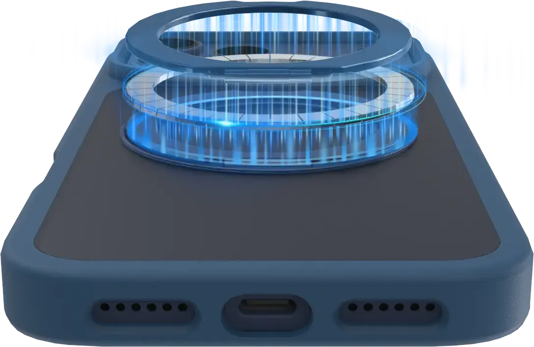 Buddi Frost Apple iPhone 17 Pro Hoesje MagSafe Ring Stand Matte Donker Blauw afbeelding 6
