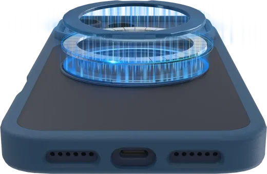 Buddi Frost Apple iPhone 17 Pro Hoesje MagSafe Ring Stand Matte Donker Blauw afbeelding 6