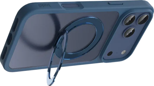 Buddi Frost Apple iPhone 17 Pro Hoesje MagSafe Ring Stand Matte Donker Blauw afbeelding 9